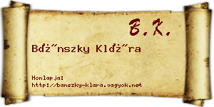 Bánszky Klára névjegykártya