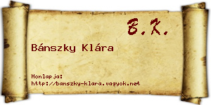 Bánszky Klára névjegykártya